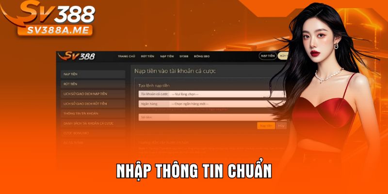 Nhập thông tin chuẩn